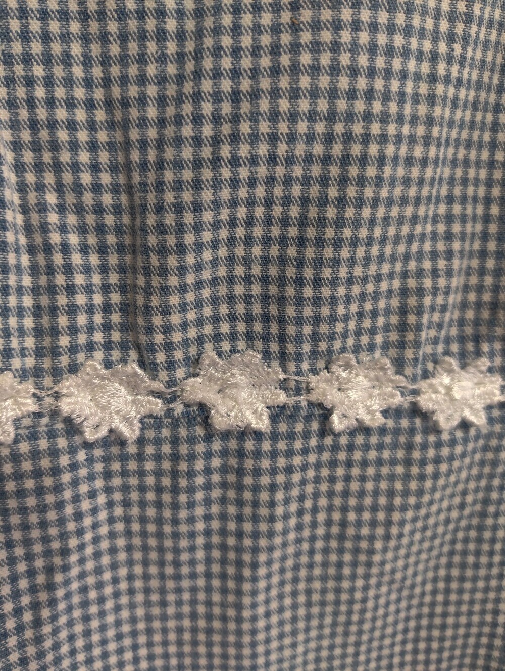 Blue Gingham Spaghetti Strap Sundress with Lace Trim - Picture 3 of 4